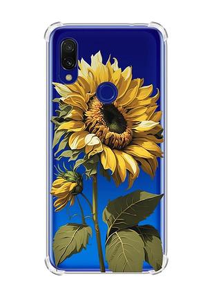 Чехол с утолщёнными углами на xiaomi redmi 7 :: подсолнечник /принт 274/