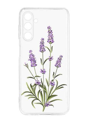 Прозорий силіконовий чохол на samsung galaxy m14 :: гілочки лаванди (принт 266)