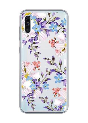 Прозрачный чехол на samsung galaxy a50 (2019) a505 :: цветочный рисунок (принт 272)