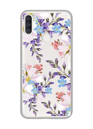 Прозрачный чехол на samsung galaxy a11 :: цветочный рисунок (принт 272)