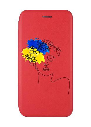Чехол-книжка с рисунком для samsung galaxy a50 (2019) a505/a30s красный :: украинка арт (принт 3)