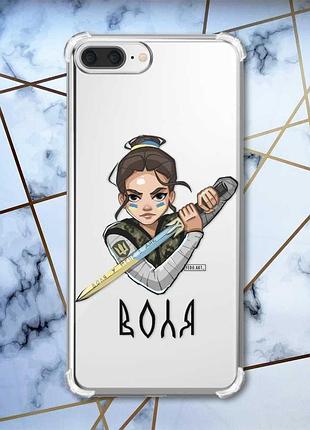 Чохол з потовщеними кутами на iphone 7 plus/8 plus :: українська захисниця (принт 169)
