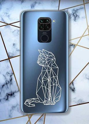 Прозрачный чехол на xiaomi redmi note 9 pro / 9s / 9 pro max кошечка принт 125