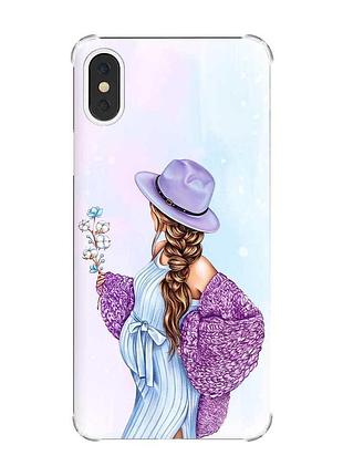 Чехол с утолщёнными углами на iphone x/xs :: в ожидании мальчика (принт 222)