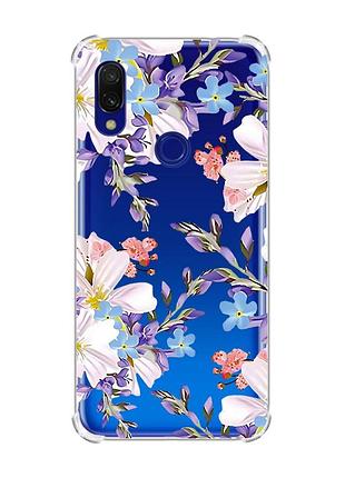 Чехол с утолщёнными углами на xiaomi redmi 7 :: цветочный рисунок /принт 272/
