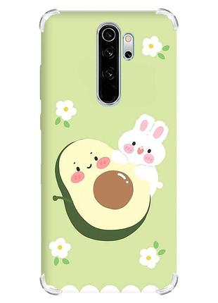 Чехол с утолщёнными углами на xiaomi redmi note 8 pro :: авокадо и зайчонок (принт 311)