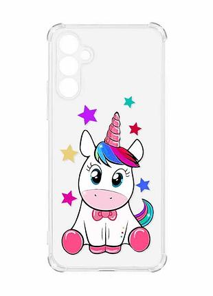Чехол с утолщенными углами на samsung galaxy a55 (a556) :: единорог (принт 102)