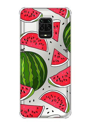Чохол з потовщеними кутами на xiaomi redmi note 9 pro/ 9s/ 9 pro max :: кавуни (принт 341)
