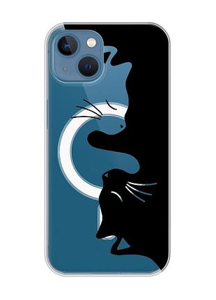 Магнитный чехол на iphone 13 (6.1) с поддержкой magsafe :: кошечки (принт 118)