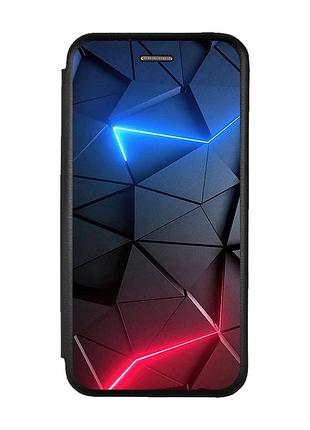 Чехол-книжка с рисунком для xiaomi redmi note 8 pro черный :: рельефный фон (принт 36)