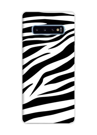 Чехол на samsung galaxy s10 plus :: фон зебра (принт 92)