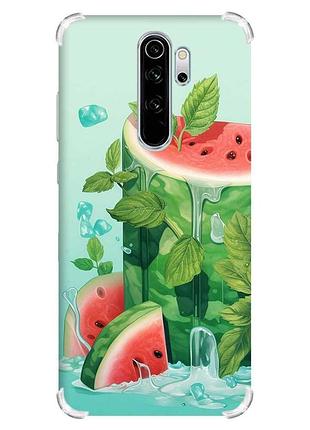 Чехол с утолщёнными углами на xiaomi redmi note 8 pro :: арбузный айсберг (принт 339)