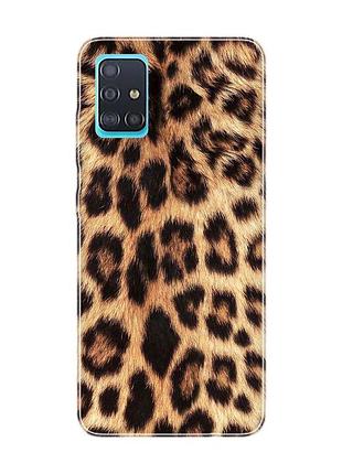 Матовый чехол на samsung galaxy a51 :: леопардовый дизайн (принт 383)