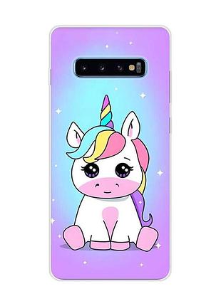 Чехол на samsung galaxy s10 plus :: единорог (принт 103)
