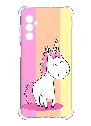 Чехол с утолщенными углами на samsung galaxy s24 :: единорог (принт 104)
