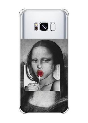Чохол з потовщеними кутами на samsung galaxy s8 :: сучасна мона ліза (принт 351)