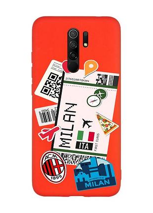 Матовый красный чехол на xiaomi redmi note 8 pro :: путешествия. италия (принт 325)