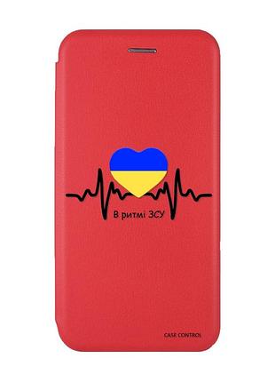 Чехол-книжка с рисунком для samsung galaxy m32/ m22/ a22 4g красный :: в ритме зсу (патриотический принт 70)