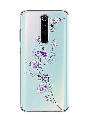 Прозрачный чехол на xiaomi redmi note 8 pro :: веточка цветов (принт 278)