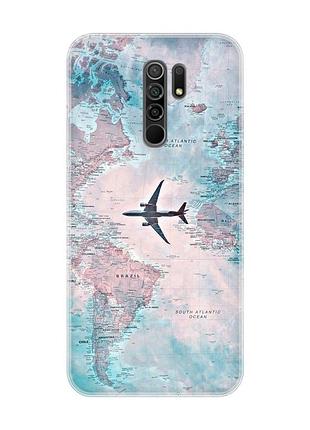 Чехол на xiaomi redmi 9 :: путешествия. карта (принт 317)