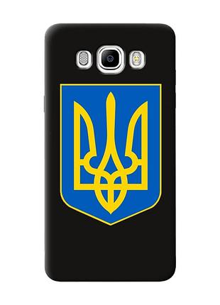 Матовый черный чехол на samsung galaxy j7(2016) j710 :: тризуб украина (принт 256)