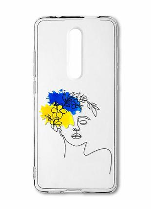 Прозорий чохол для xiaomi mi 9t / k20 українка арт (патріотичний принт 3)