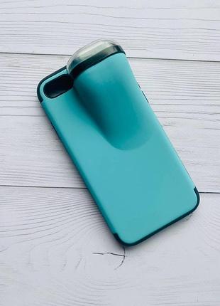 Силиконовый противоударный чехол с отделом для наушников на iphone 7/8/se 2020 :: бирюзовый