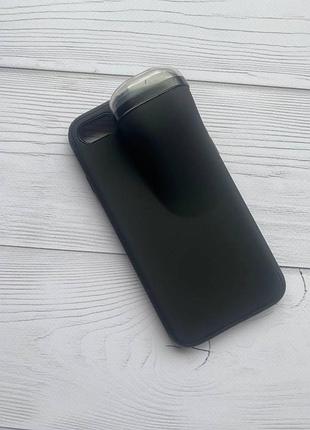 Силиконовый противоударный чехол с отделом для наушников на iphone 7/8/se 2020 :: черный