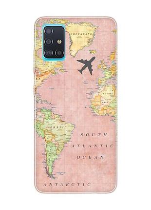 Чехол на samsung galaxy a51 :: путешествия. карта (принт 320)