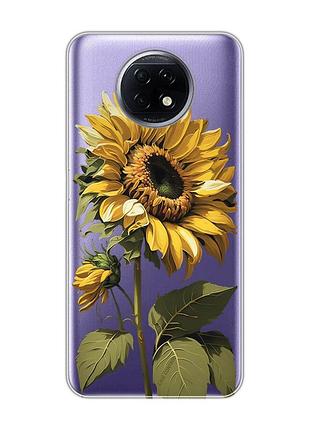 Прозрачный чехол для xiaomi redmi note 9t/redmi note 9 5g :: подсолнечник (принт 274)