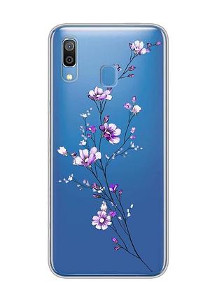Прозорий чохол на samsung galaxy a30 (2019)/a20 (2019) гілочка квітів (принт 278)