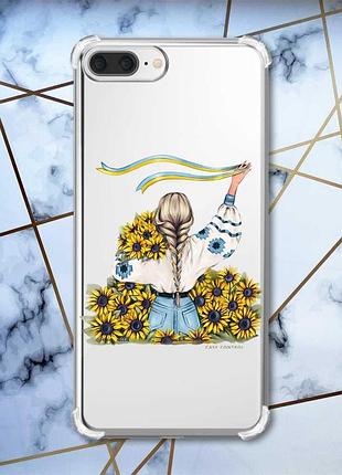 Чохол з потовщеними кутами на iphone 7 plus/8 plus :: дівчина зі стрічкою (принт 25)