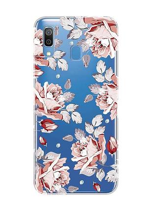 Прозорий чохол на samsung galaxy a30 (2019)/a20 (2019) фон троянди (принт 273)