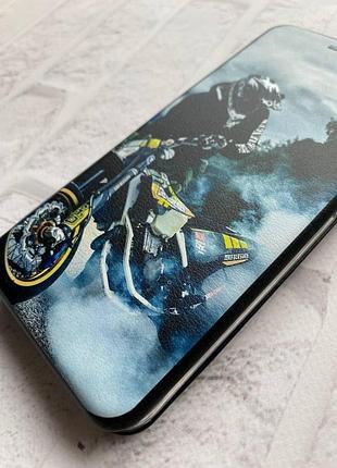Чохол-книжка з малюнком для xiaomi redmi note 10/note 10s чорний :: мото драйв (принт 68) 2