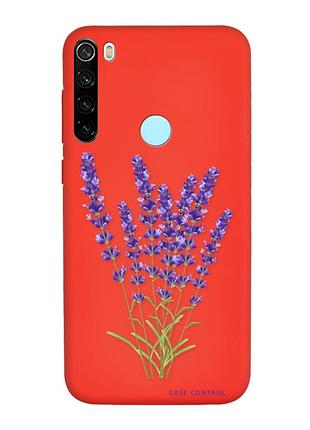 Матовый красный чехол на xiaomi redmi note 8t :: лаванда (принт 28)