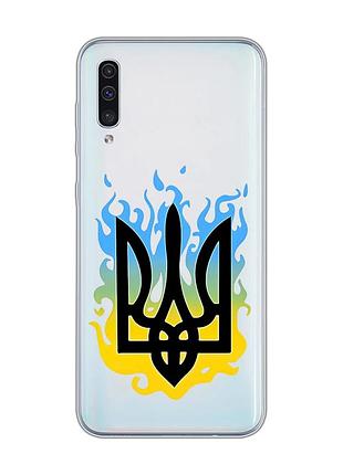 Прозорий чохол на samsung galaxy a50 (2019) a505 :: тризуб полум'я (принт 257)