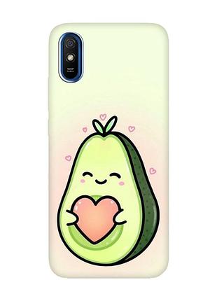 Чехол на xiaomi redmi 9a :: кавай авокадо с сердечком (принт 310)