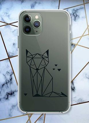 Прозрачный чехол на iphone 12/12 pro :: лиса (принт 126)