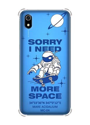 Чехол с утолщенными углами для xiaomi redmi 7a :: космонавт на скейте (принт 248)