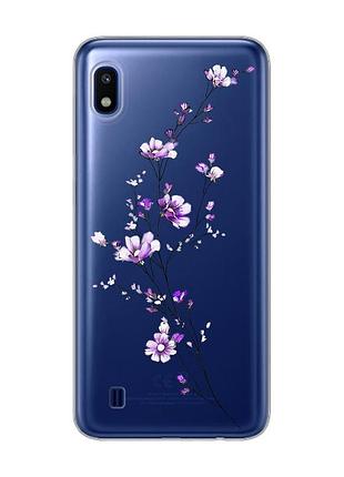 Прозрачный чехол на samsung galaxy a10 (2019) a105 :: веточка цветов (принт 278)