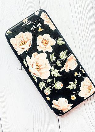 Чехол-книжка с рисунком для xiaomi redmi note 9 pro/9s/9 pro max чёрный :: цветы пастельные (принт 277) 2