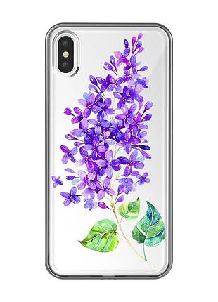 Прозрачный чехол на iphone xs max :: веточка сирени (принт 280)