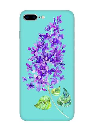 Матовый бирюзовый чехол на iphone 7 plus/8 plus :: веточка сирени (принт 280)