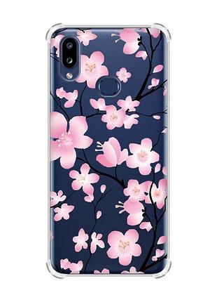 Чехол с утолщенными углами на samsung galaxy a10s/a107 :: цветущая сакура (принт 282)