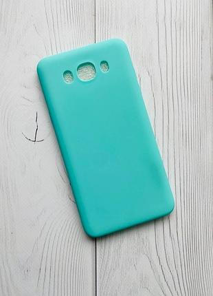 Силиконовый матовый чехол для samsung galaxy j7(2016) j710 бирюзовый