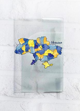 Обложка на паспорт книжку карта украины (патриотический принт 261)