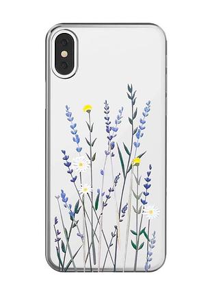 Прозорий чохол на iphone x / xs :: польові квіти (принт 270)