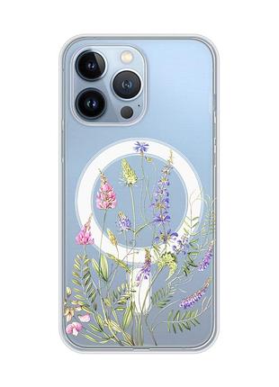 Магнітний чохол на iphone 13 pro (6.1) із підтримкою magsafe :: квіткова ідилія (принт 382)