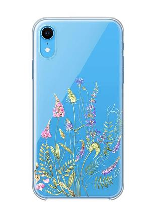 Прозрачный чехол на iphone xr :: цветочная идиллия (принт 382)