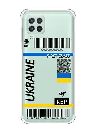 Чехол с утолщёнными углами на samsung galaxy a22 5g / a22s 5g :: авиабилет украина (принт 262)